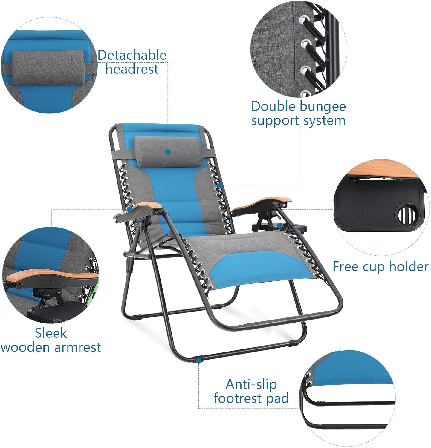 Buy Sophia William Padded Zero Gravity Chair Oversize Lounge Chair With Free Cup Holder