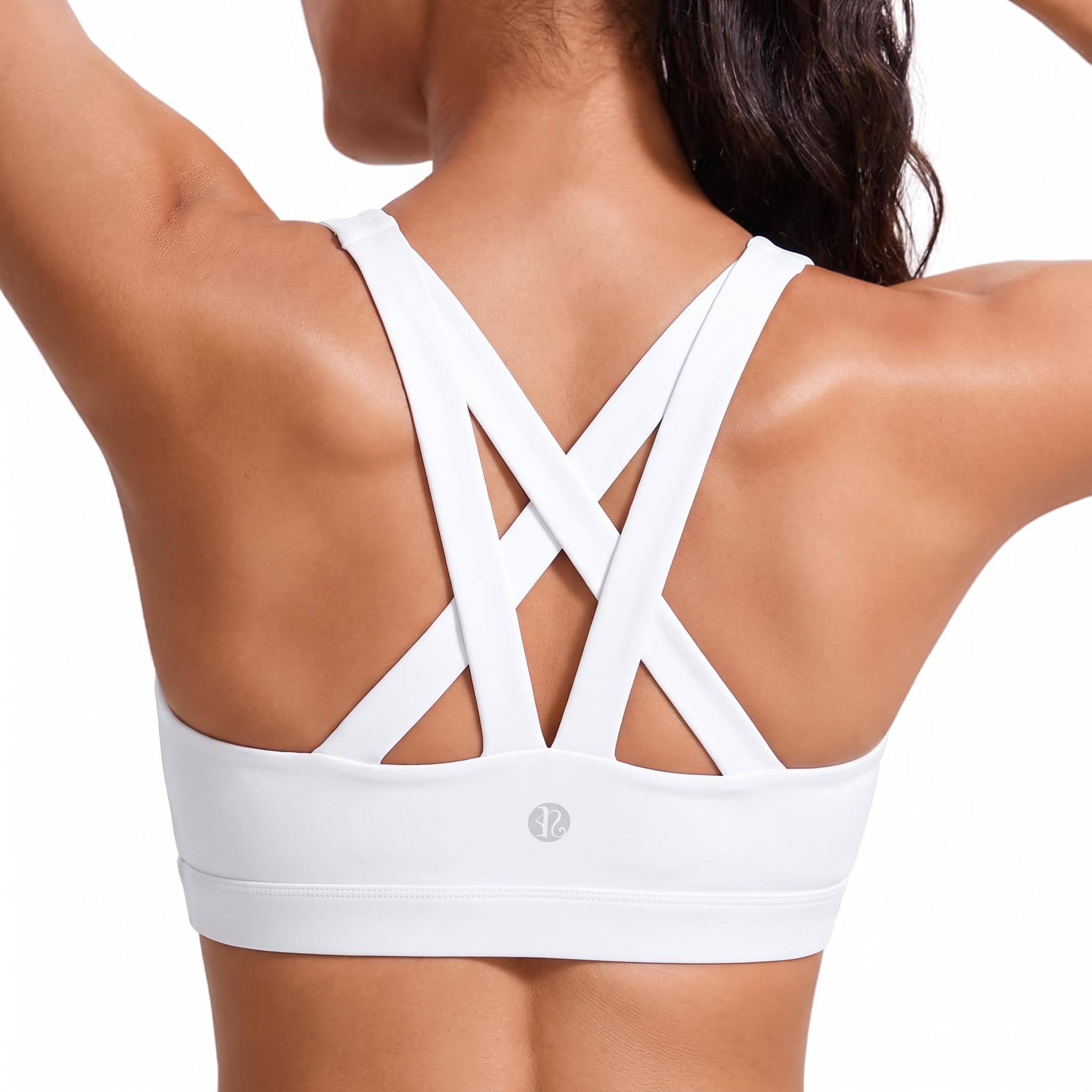 RUNNING GIRL Sport-BH mit mittlerer Unterstützung, abnehmbaren Körbchen und überkreuzten Rückenriemen – ideal für Yoga und Fitness