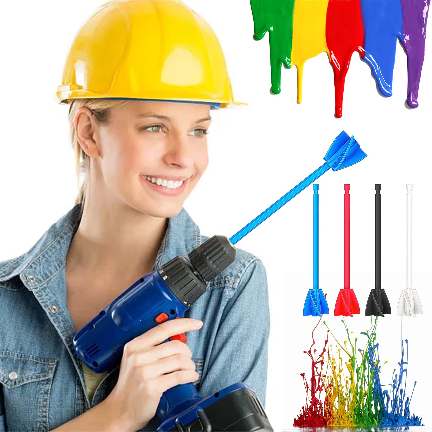 HOMSFOU Rührstab Für Bohrmaschine - 48,7cm Lange Zum Mischen Von Farbe & Gips