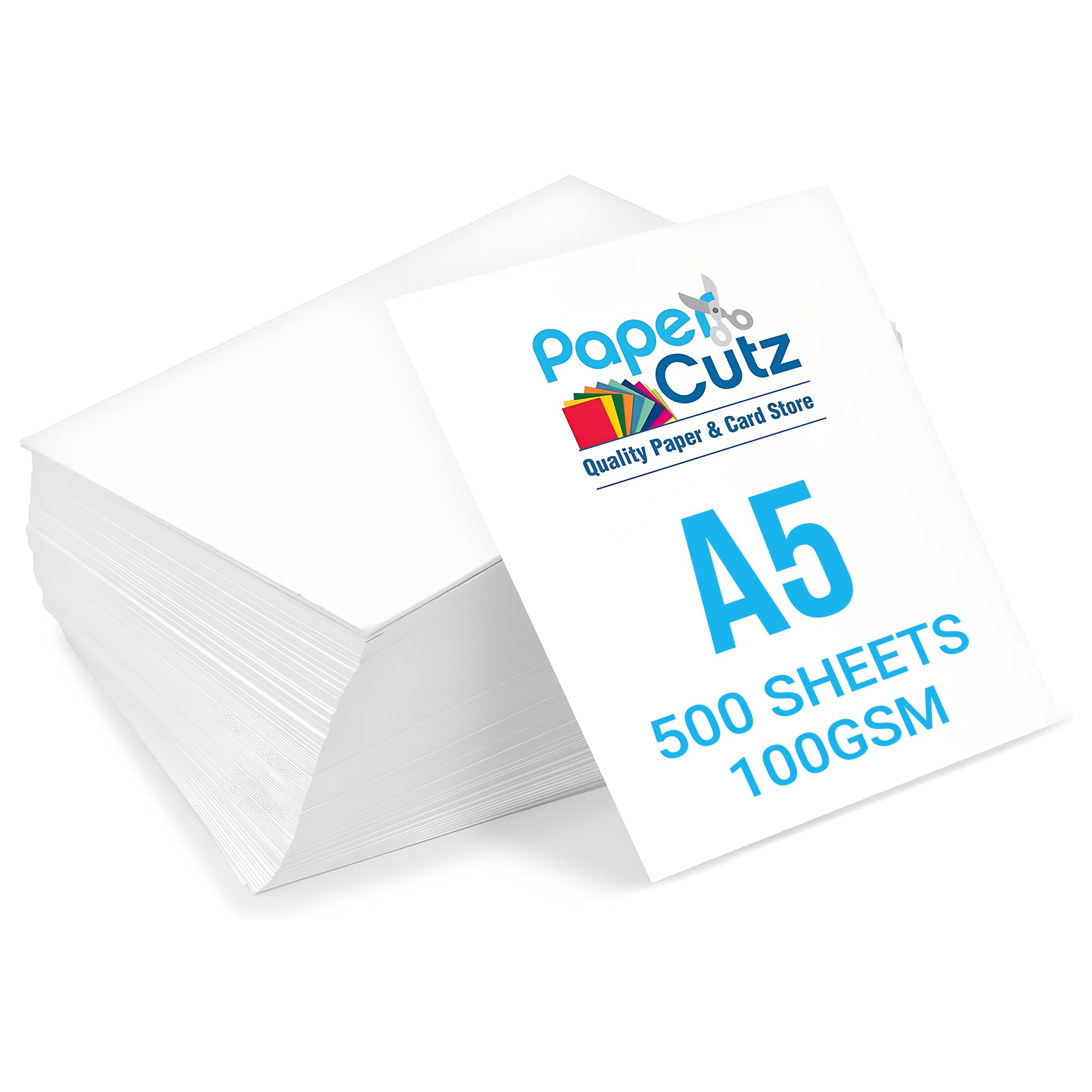 Papercutz A5 White Paper Sheets (100 GSM) (500 Sheets) Smooth Double-Sided Matt Finish Printing Paper, Home & Craft Projects, Durable, Suitable with All Inkjet and Laser Printers