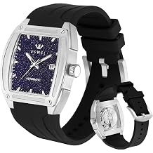 Men's Watch with Japan MIYOTA Automatic Movement, Galactic Blue Aventurine Luminous Dial, Sapphire Glass, 50M Waterproof, Stainless Steel 316L, Multi-Function Gift for All Occasions