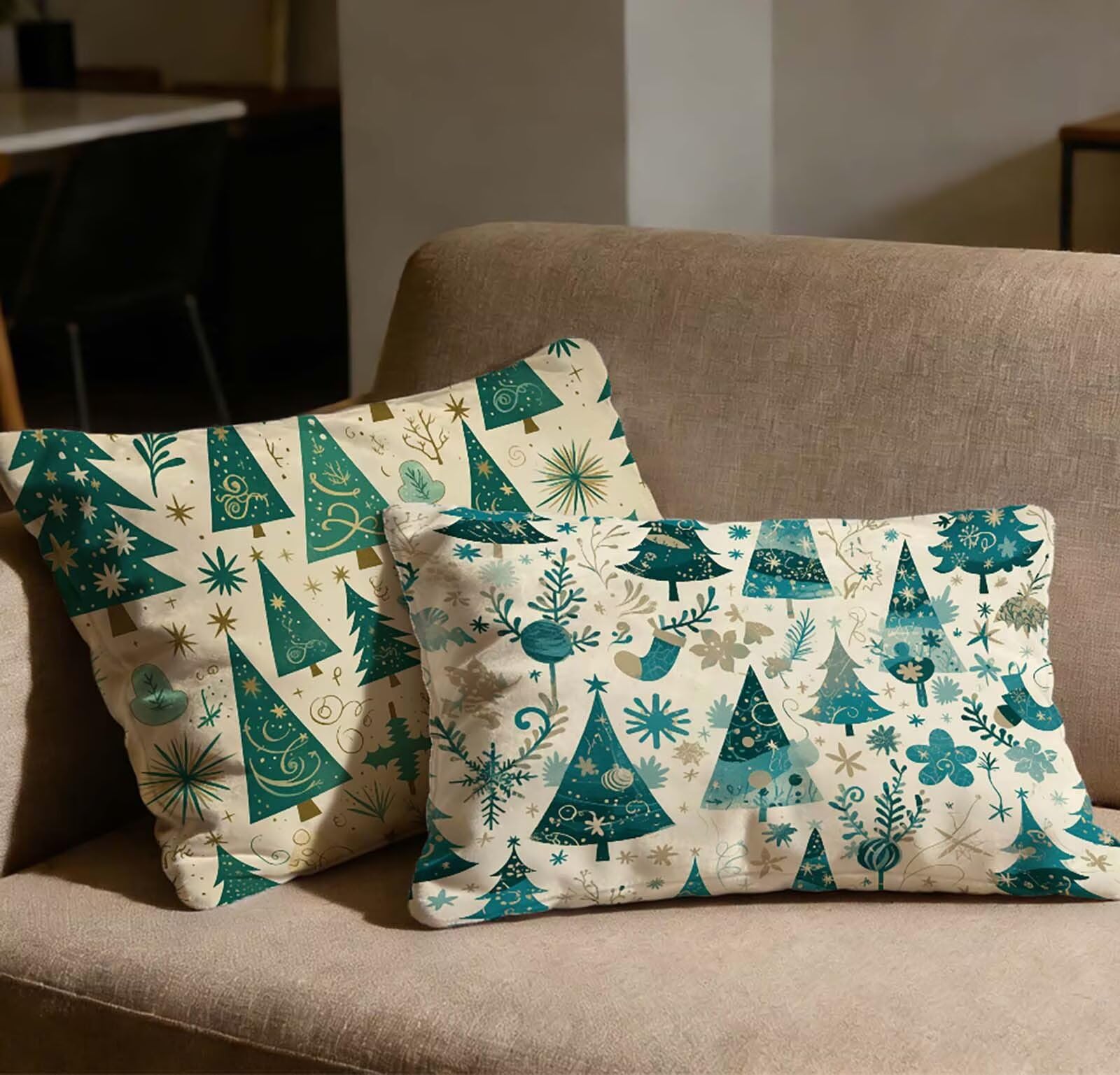 Taie d'oreiller 50x70 cm velours vert pour décorer le lit de la chambre
