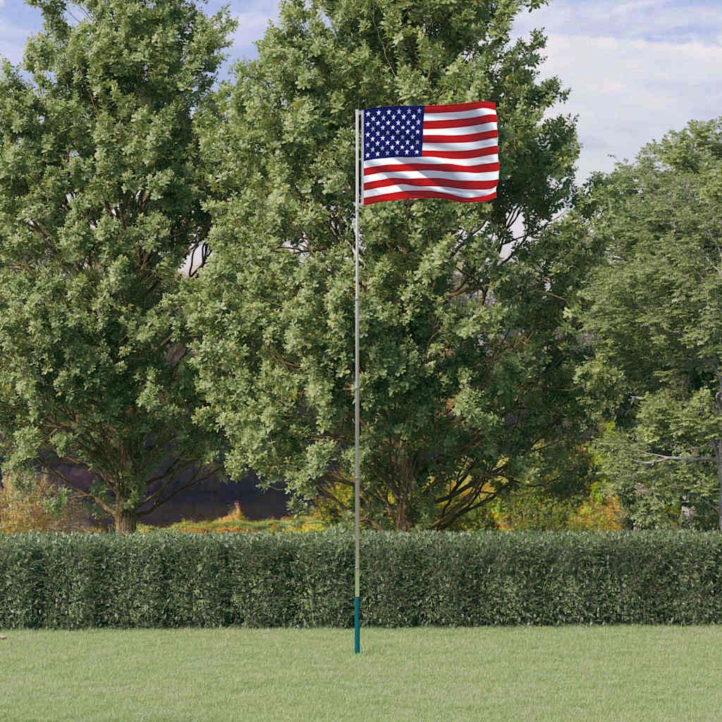 Mât de 5,5 m et drapeau USA en aluminium robuste, l'excellence pour votre terrasse