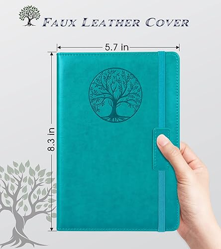 Miniatura 9 de Cuaderno de diario forrado de cuero de tapa dura para mujeres y hombres, diario de árbol de la vida de 5.7 x 8.3 pulgadas para escribir, cuaderno de