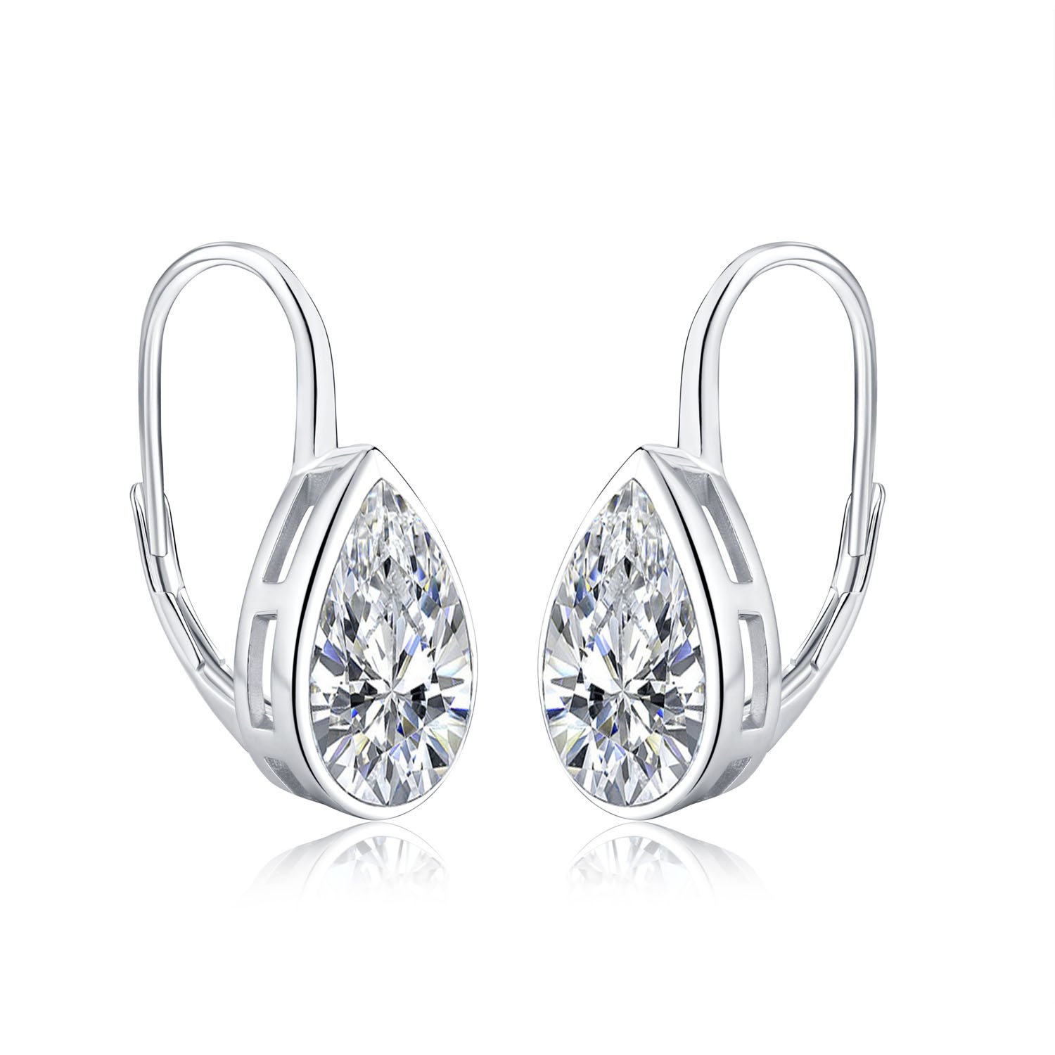 Diamond Treats 925 Sterling Silber Teardrop Ohrringe für Damen und Mädchen, niedliche birnenförmige Tropfen-Ohrringe mit Geschenkbox
