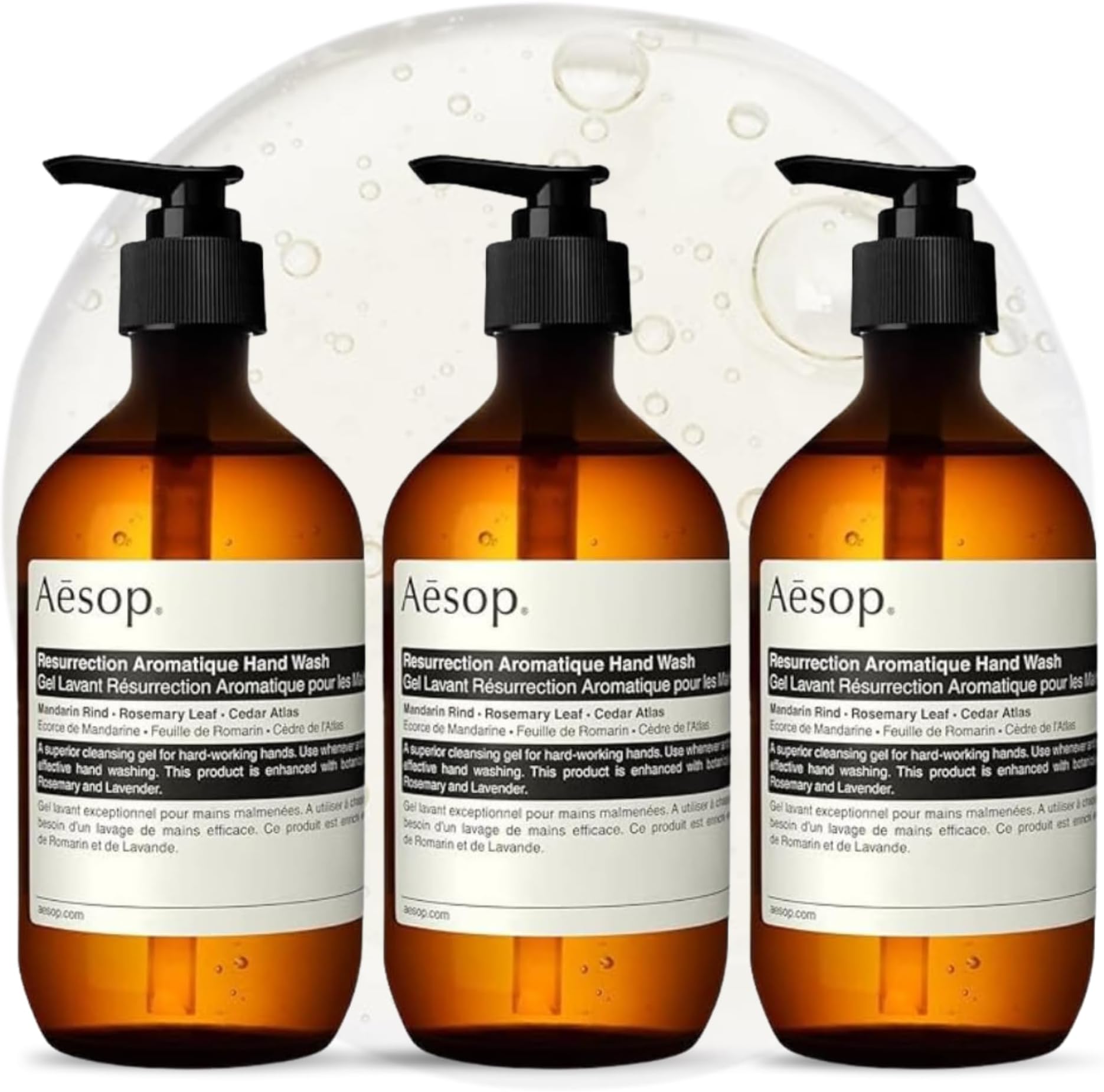 Resurrection Aromatique Hand Wash | Gentle Cleanser with Orange, Rosemary and Lavender Oils | 16.9 oz, Pack of 3