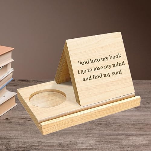 Miniatura 9 de Estantería personalizada con diseño de flor de nacimiento de madera de roble macizo, soporte para libros de madera con texto personalizado, soporte