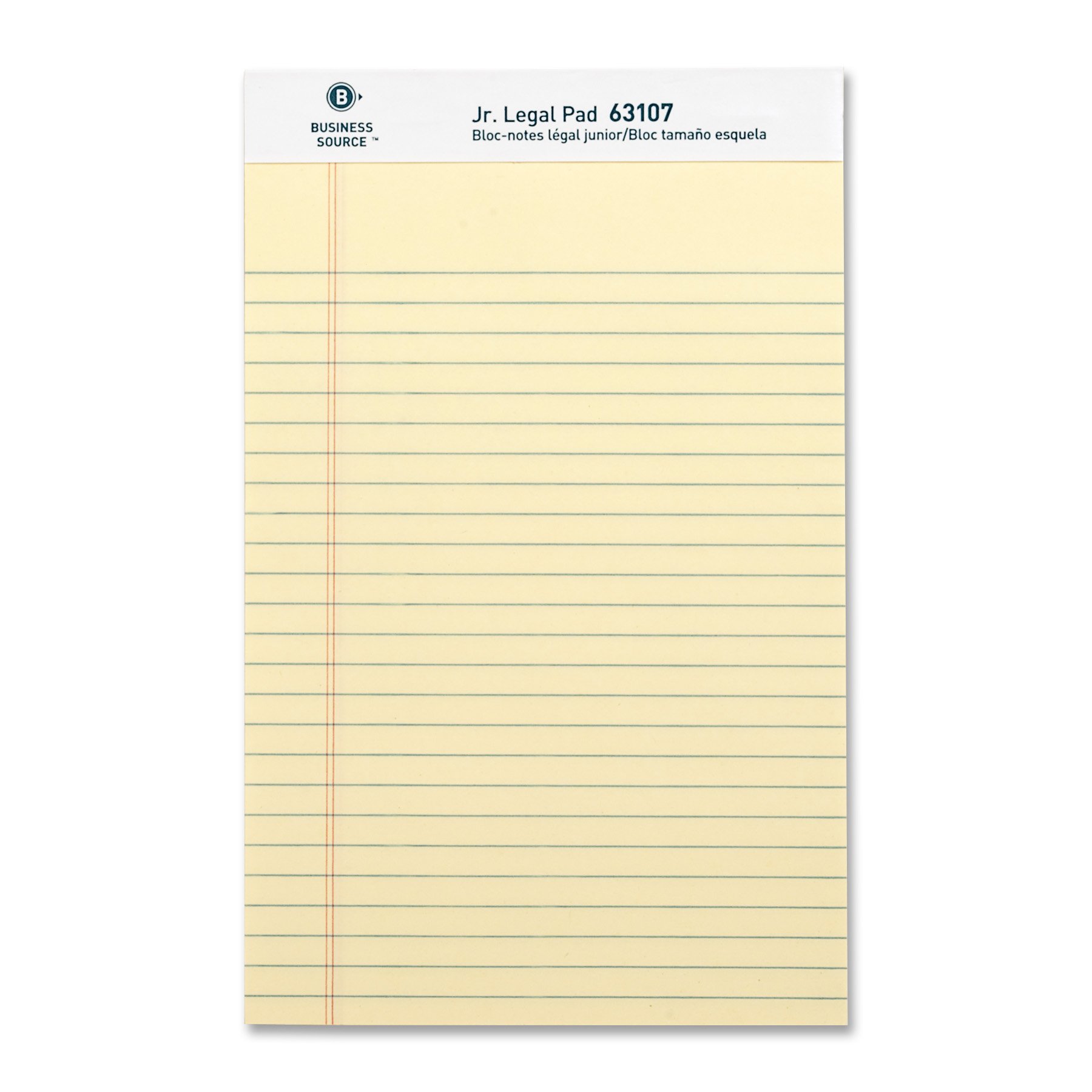Business Source Lineatur Junior Legal Block – 12 x 20 cm – Packung mit 12 Blöcken à 50 Blatt – Kanarienvögel (63107)