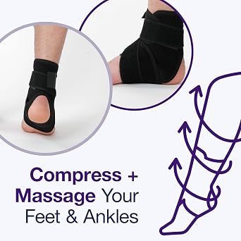 Armor Elastic Compression Ankle Brace with Adjustable Hook and Loop Fastener Provides Warming and Micro-Massage Actions, for Men and Women