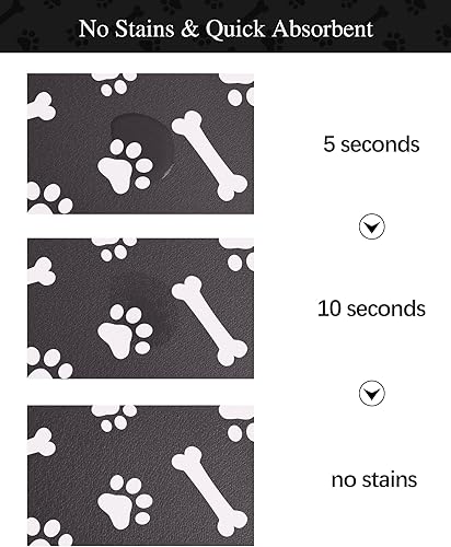 Miniatura 2 de Tapete de absorción rápida para comida de mascotas, fácil de limpiar, para alimentos y agua, no mancha, tapete para proteger el suelo, tapete
