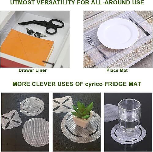 Miniatura 7 de Revestimientos para refrigerador, 7 alfombrillas de EVA para refrigerador, estantes lavables, para cajones, cocina, armarios, mesa, verduras,