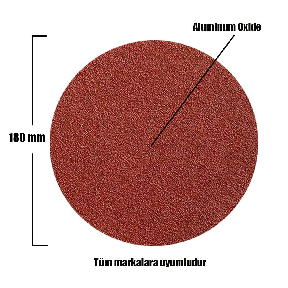 Badem10 180 mm Ugr-Nikon Cırt Zımpara 40-120 Kum 1-5-10-50-100 Adet 100 Kum 10 Adet