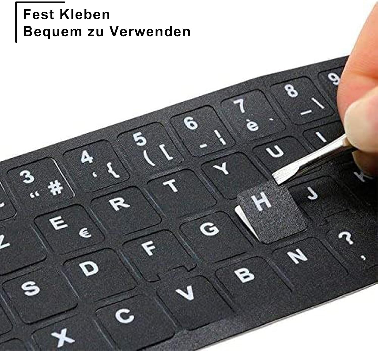 5 Pegatinas para Teclado ucraniano, Pegatinas universales para Letras del Teclado ucraniano, Pegatinas de Repuesto, aptas para Ordenadores de Escritorio y portátiles, 3 Negras y 2 Blancas
