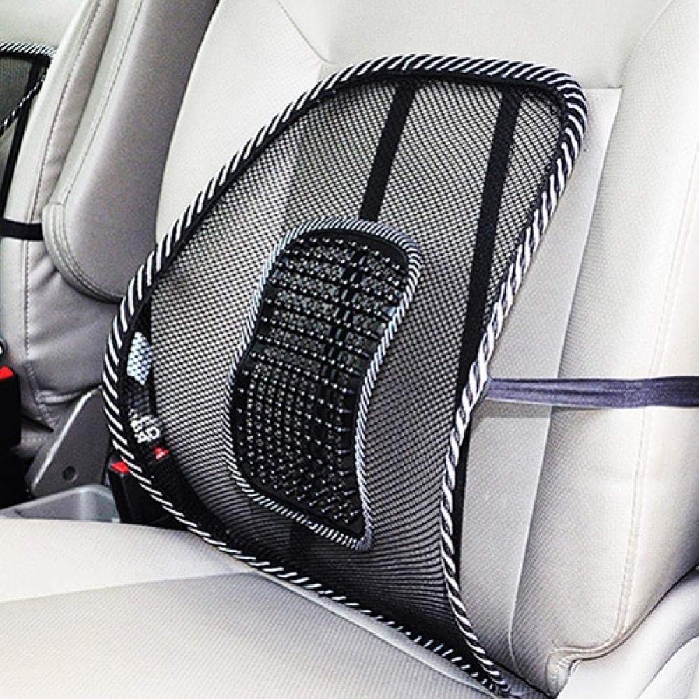 Cojín Lumbar Trasero De Malla, Soporte De Ventilación Lumbar para Masaje con Correa Elástica para Silla De Oficina Y Asiento De Coche