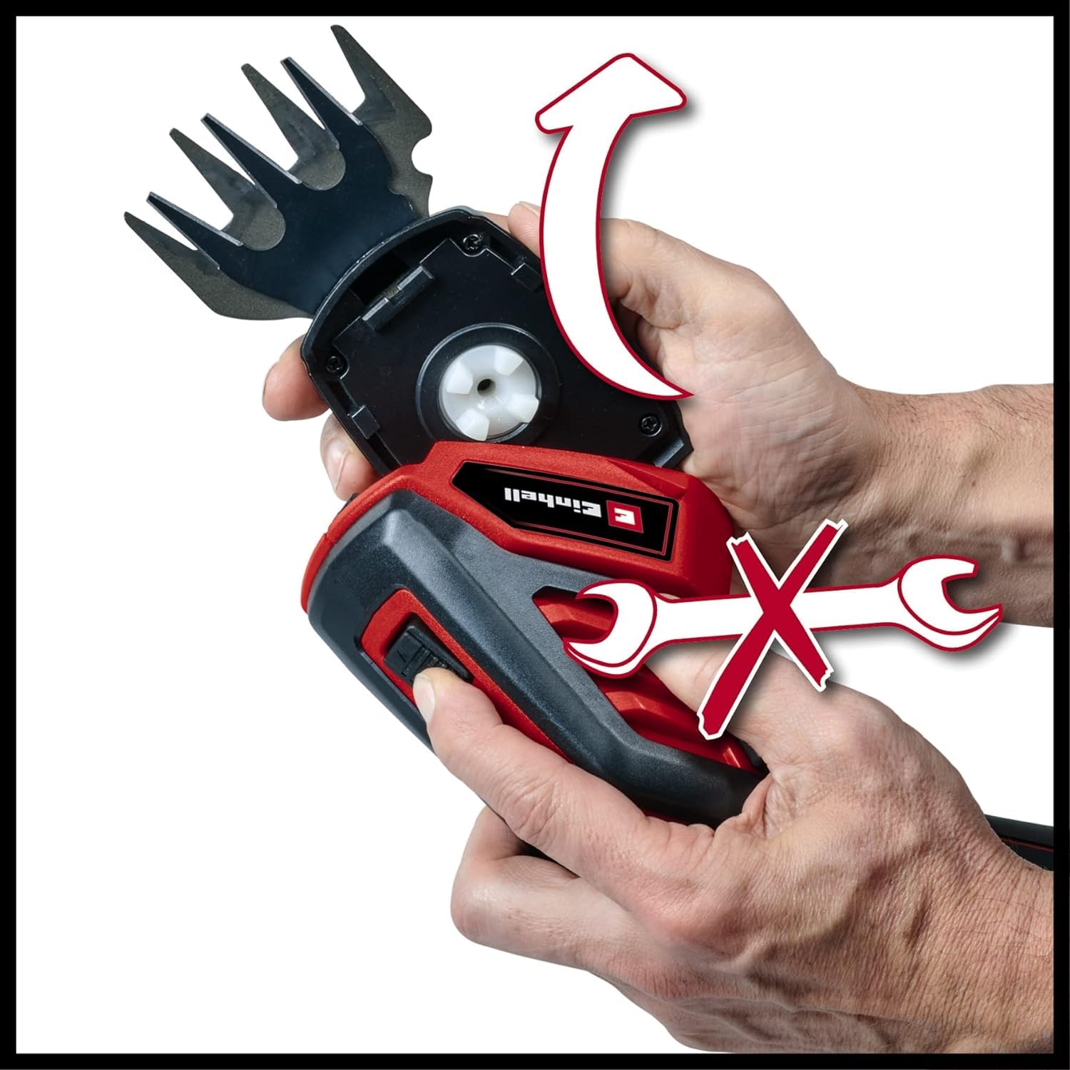 Einhell Cisaille à Gazon Taille-buissons sans Fil GC-CG 3,6/70 Li (3,6 V, Batterie Li-ION 2,0 Ah, Lame Coupe-Herbe 70 mm, Lame Taille-buissons 110 mm, Manche télescopique)