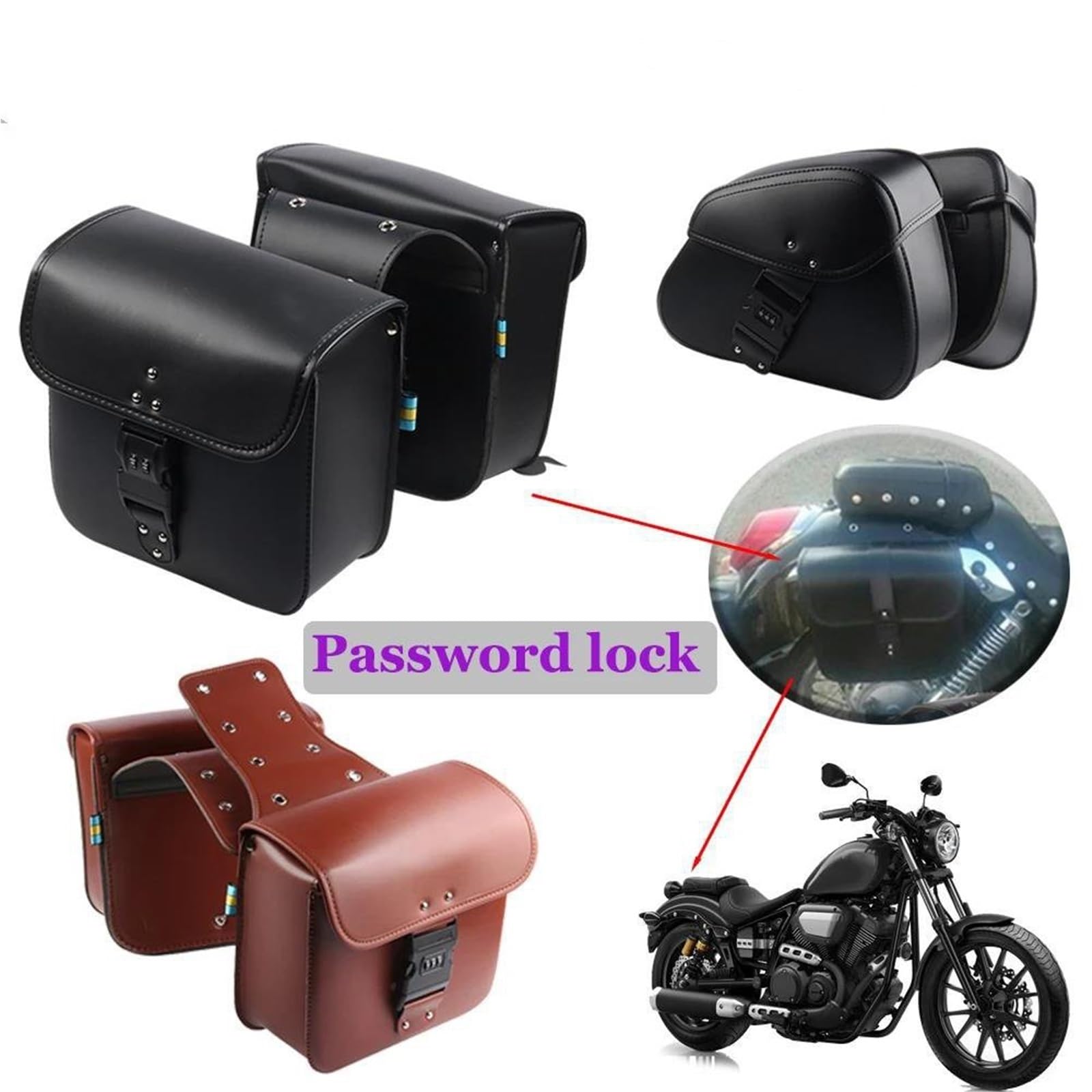 Accessori Moto Borse Laterali Porta Attrezzi Viaggio Per Yamaha XV950R XV1900 /A(Style 3)