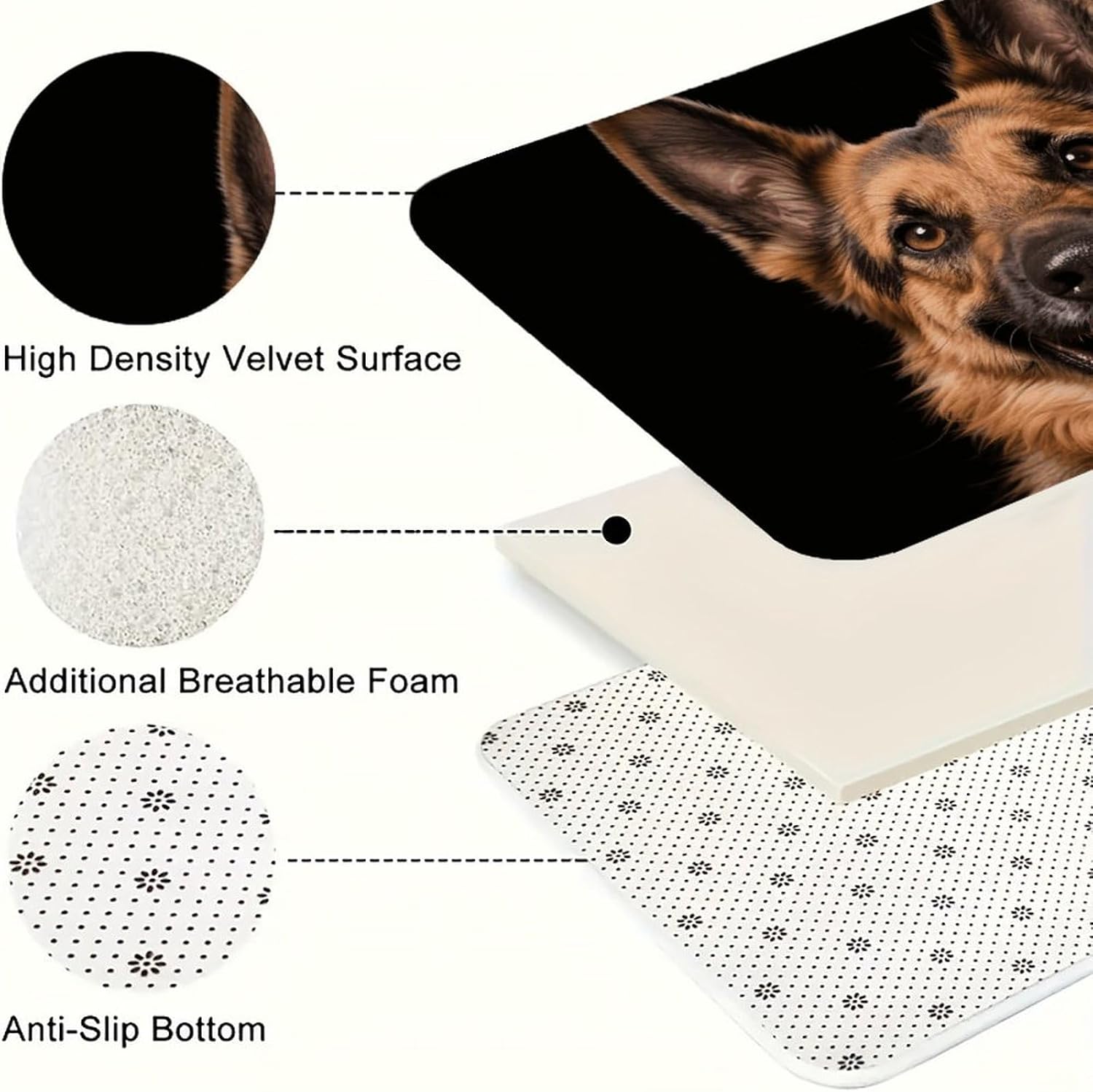 Dog Funny Kitchen Mats for Floor 3 Pcs Kitchen Rugs