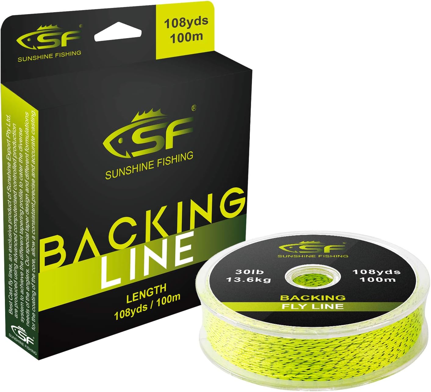 SF Braided Fly Fishing Backing Line Trout Line 20LB 30LB 50m/54yds 100m/108yds(Orange, Green, Blue, White, Fluor Yellow, Purple, Black&Yellow)