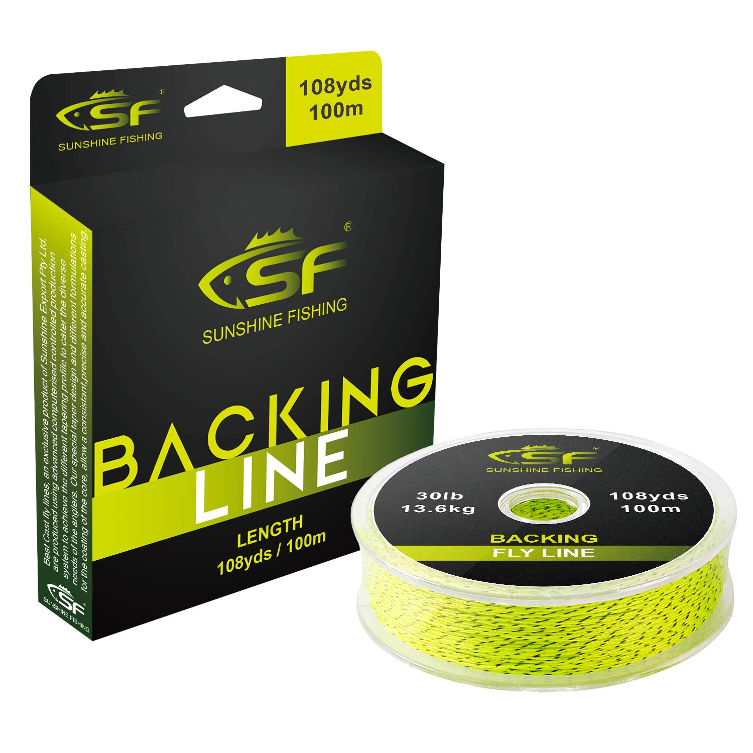 SF Braided Fly Fishing Backing Line Trout Line 20LB 30LB 50m/54yds 100m/108yds(Orange, Green, Blue, White, Fluor Yellow, Purple, Black&Yellow)
