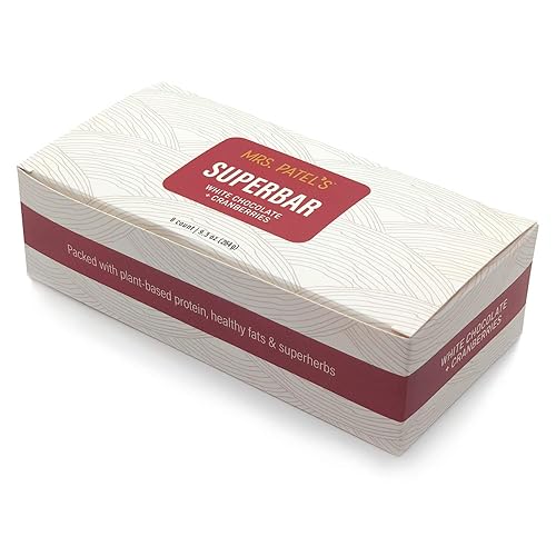 Miniatura 8 de Mrs. Patel's Super barras, chocolate blanco y arándanos, barras de lactancia y energía, con proteína de origen vegetal y grasas saludables,