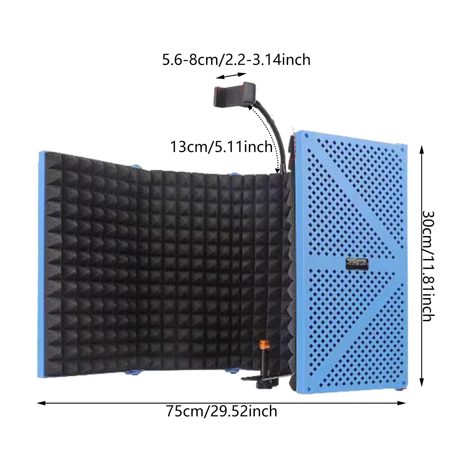 Greabuy Escudo de aislamiento de micrófono, reflector de sonido plegable para estudio y ruido doméstico