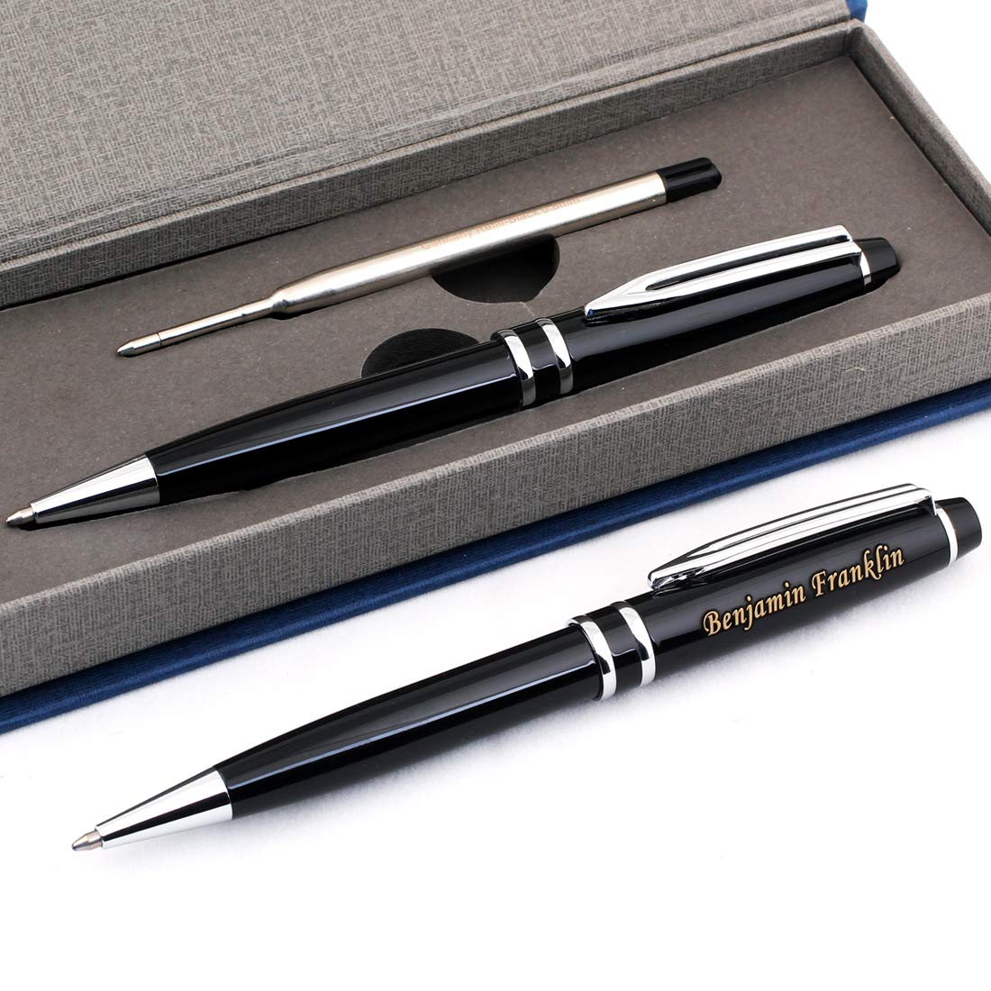 Free Engraving - Personalized Roller Ballpen Ballpoint pen Refillable Pens Retractable Medium Refill Pen Black Ink Custom Gifts