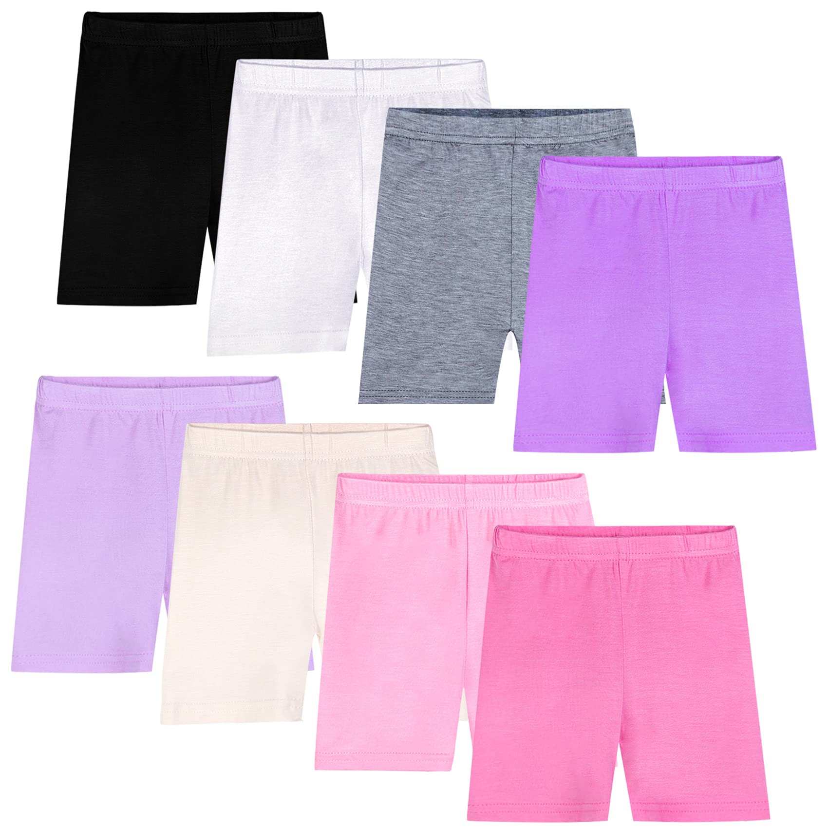 Short Cycliste Leggings Filles Enfants Sport Lot de 8 Multicolor 8-12 Ans