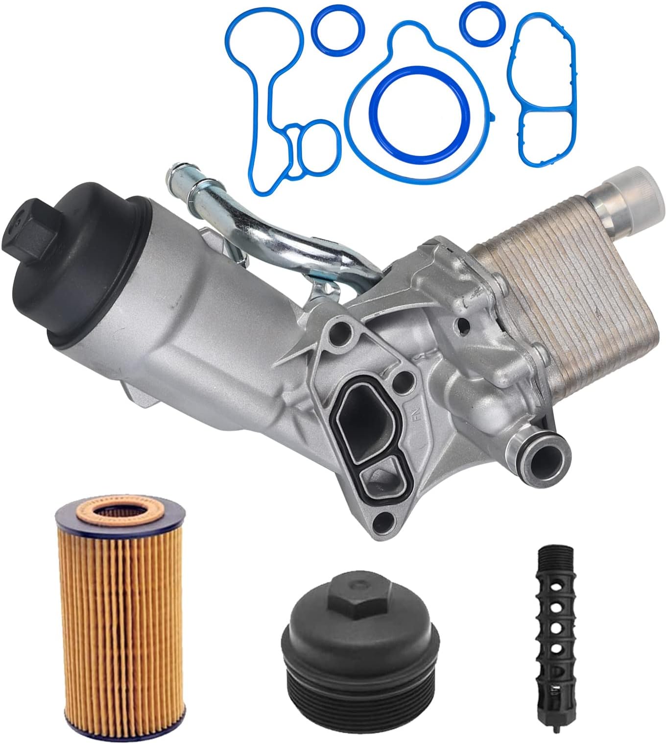 3mirrors Engine Oil Cooler Filter Assembly Adapter w/ Upgrade Gaskets Compatible with 2011-2021 Turbo Chevrolet Cruze Sonic Trax 1.4L OE# 55566784 650039 88179-91400
