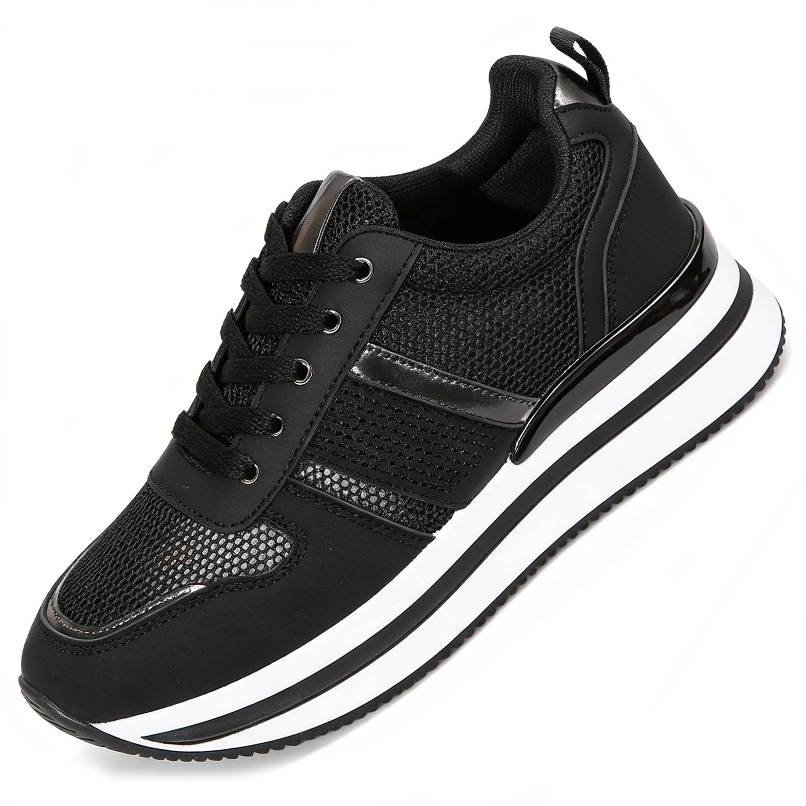 Tenis de plataforma para mujer, estilo retro, para caminar, con cuña