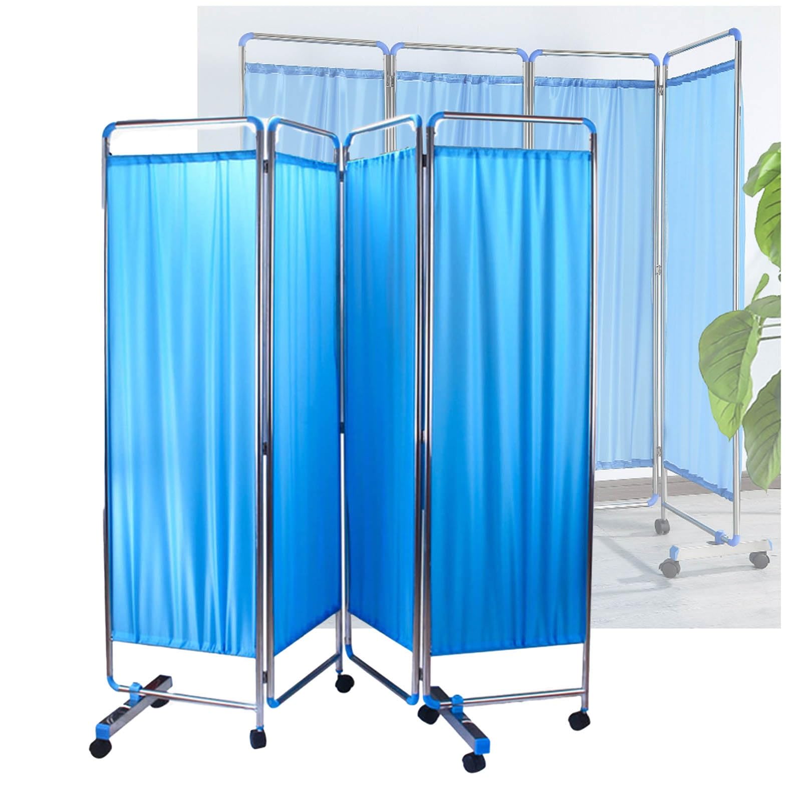 Paravent médical à roulettes avec 4 panneaux pliables pour préserver l'intimité