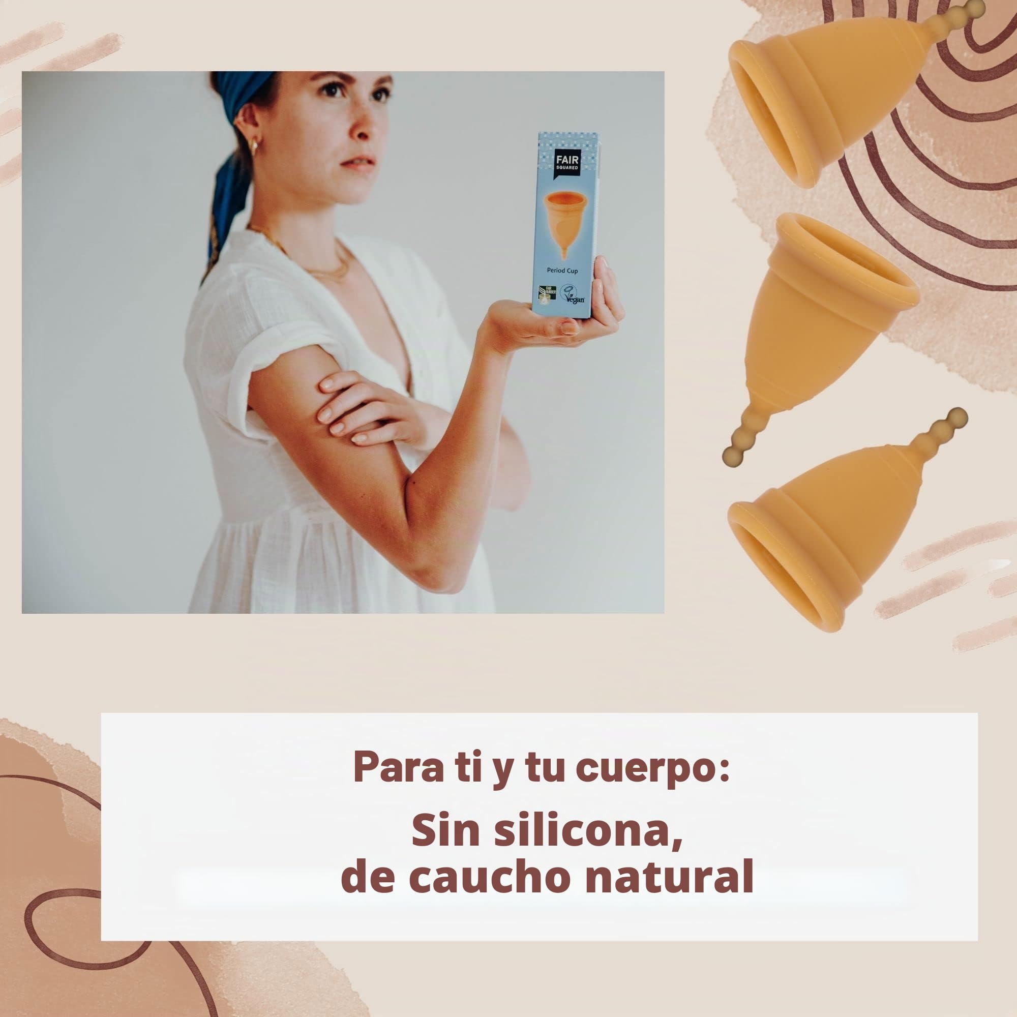 Fair Squar Copa Mestrual De Latex 100 Natural Fsc Talla L 13-400 g