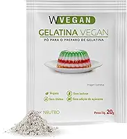 WVEGAN Gelatina Vegan Sem Sabor Agar Agar 20g - A Primeira Gelatina Vegana do Brasil - Sem Glúten, Sem Lactose, Sem Adição de Açúcares Neutra