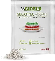 WVEGAN Gelatina Vegan Sem Sabor Agar Agar 20g - A Primeira Gelatina Vegana do Brasil - Sem Glúten, Sem Lactose, Sem Adição de Açúcares Neutra