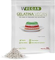 WVEGAN Gelatina Vegan Sem Sabor Agar Agar 20g - A Primeira Gelatina Vegana do Brasil - Sem Glúten, Sem Lactose, Sem Adição de Açúcares Neutra