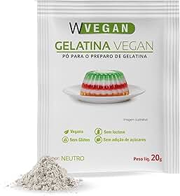 WVEGAN Gelatina Vegan Sem Sabor Agar Agar 20g - A Primeira Gelatina Vegana do Brasil - Sem Glúten, Sem Lactose, Sem Adição de Açúcares Neutra