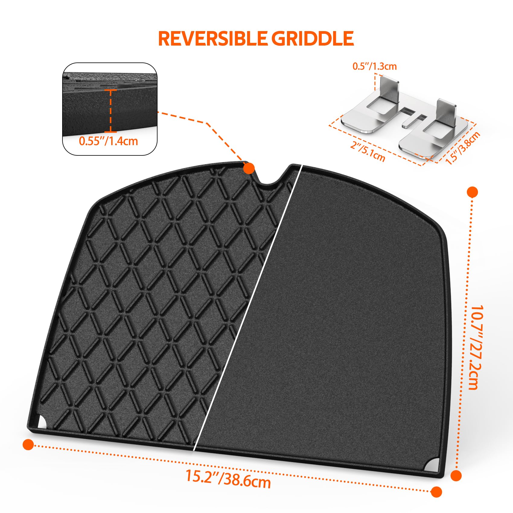 onlyfire Piastre per Barbecue in Ghisa per Griglie Weber Serie Q200&Q2000, Piastra per Grill per Griglie a Gas Weber Q200 Q220 Q240 Q2000 Q2200 Q2400, Ricambio per Weber 6559, 1 Pezzo