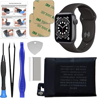 Replacement Battery Kit Compatible with Apple Watch Series 6 40mm, with Tools, Manual, Tape