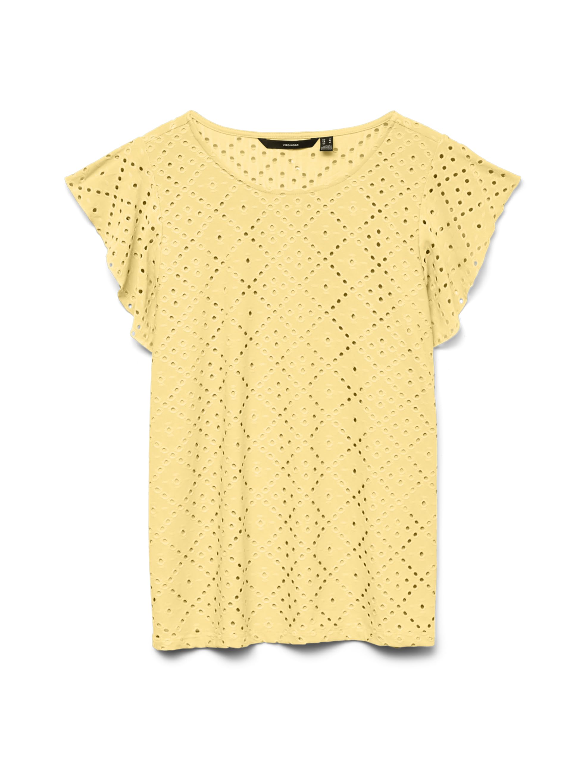 VERO MODA Womens Vmtassa Sl Frill Top Noos, Yellow (Pale Banana), M UK