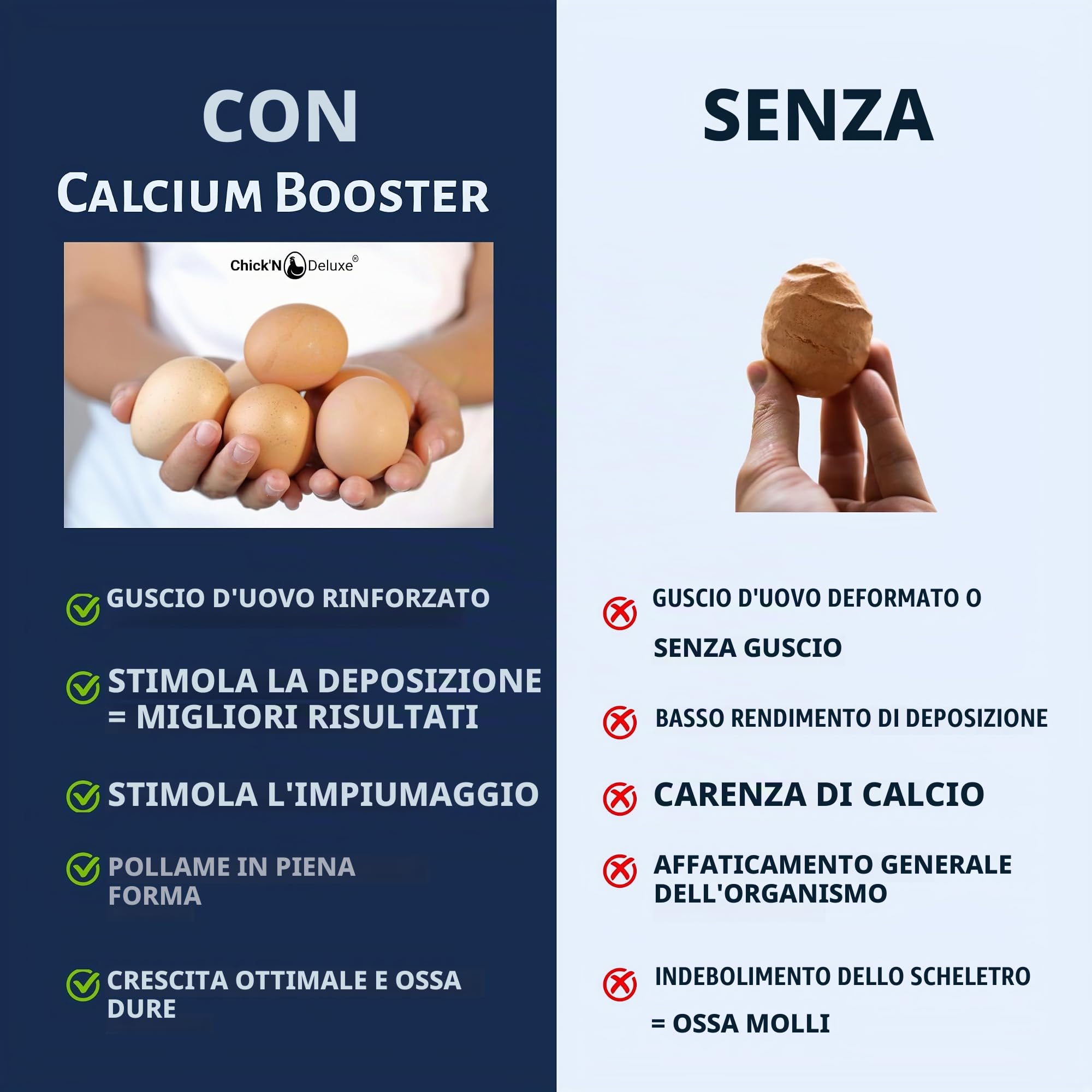 Chick'N Deluxe Calcium Booster 4Kg Gusci Ostrica Galline Ovaiole