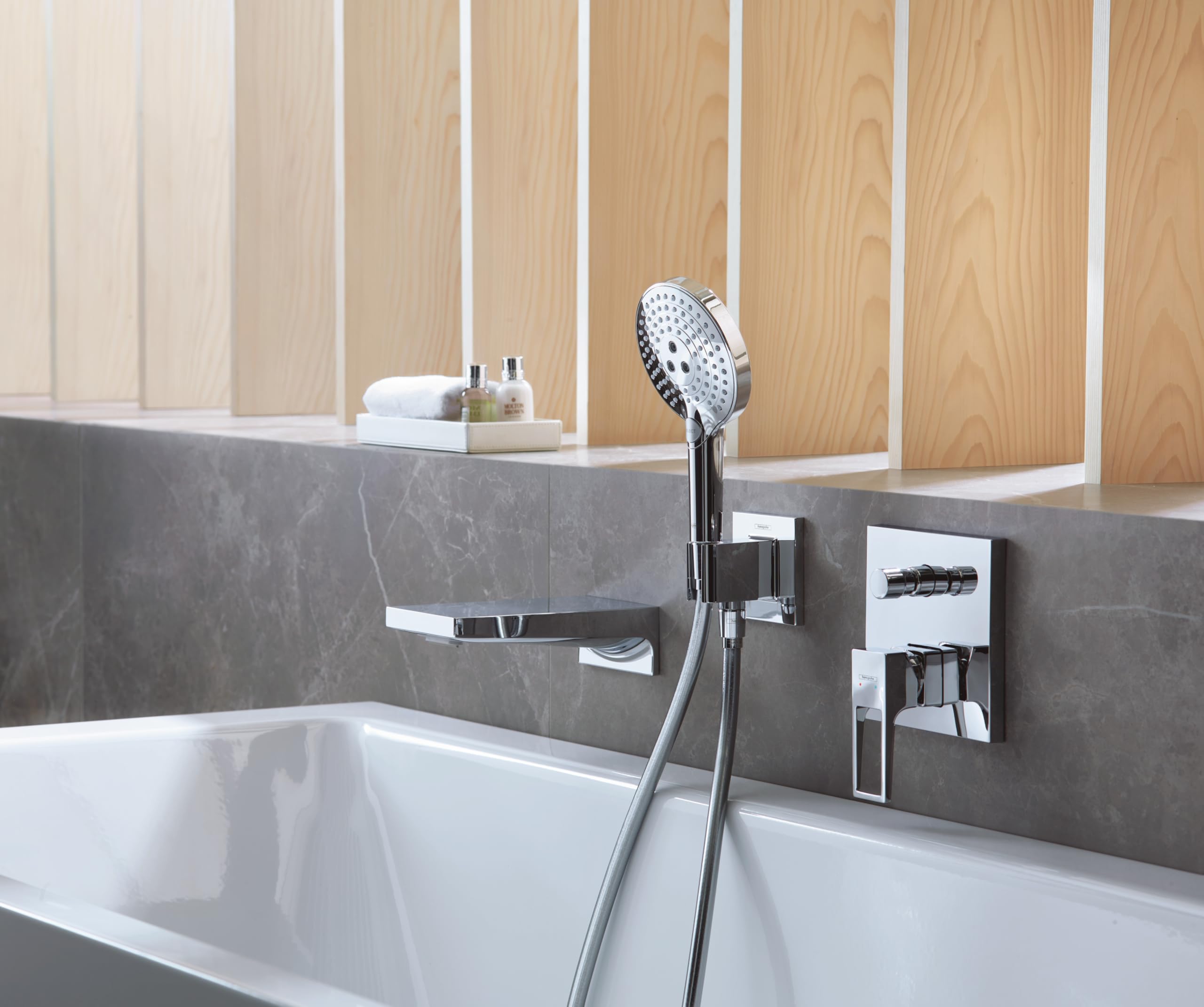 hansgrohe Metropol Jednouchwytowa bateria wannowa, montaż podtynkowy, uchwyt loop, element zewnętrzny chrom, 74545000
