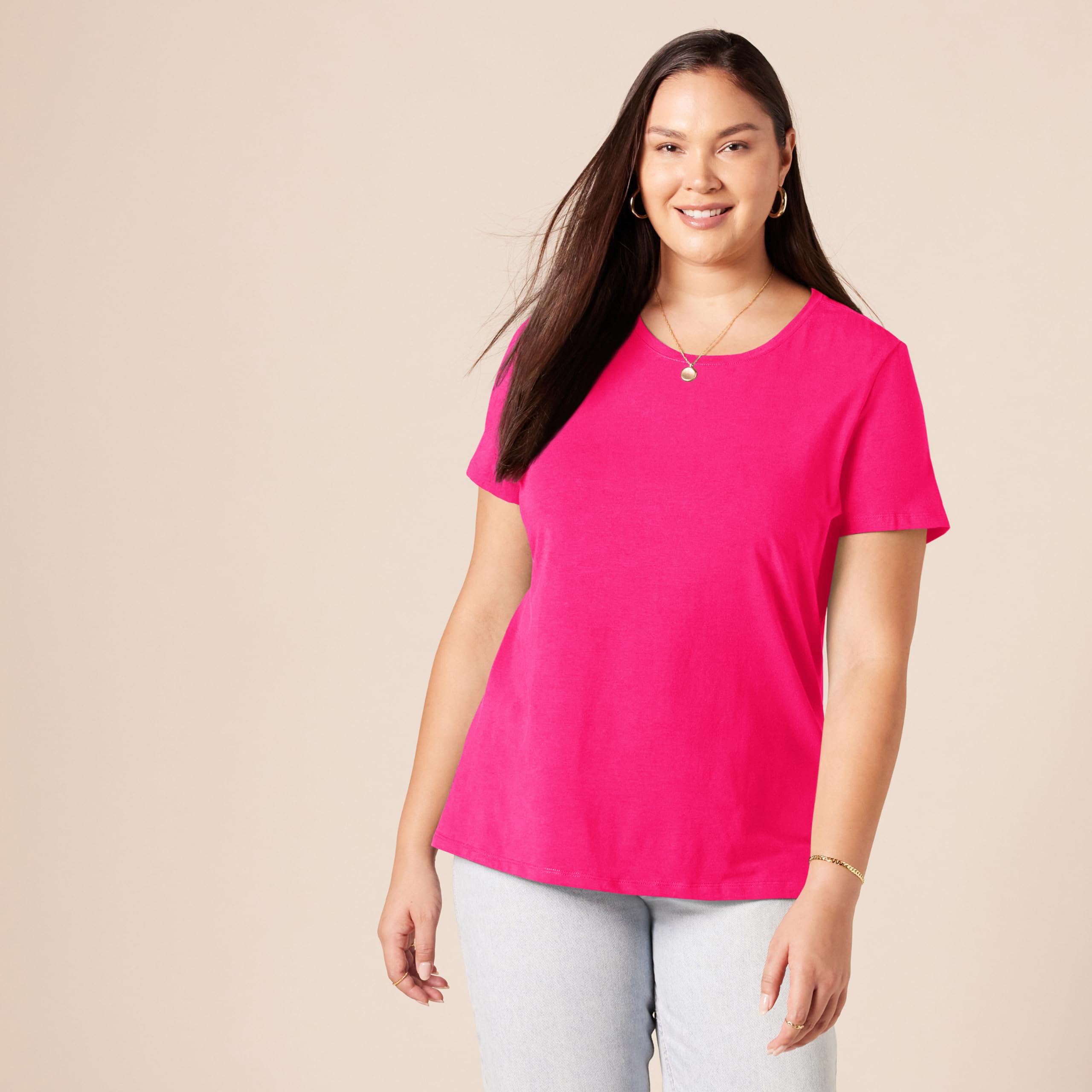 Amazon Essentials Women's Regular-Fit Short-Sleeve T-Shirt (Crewneck and V-Neck Options), Multipacks — view 198