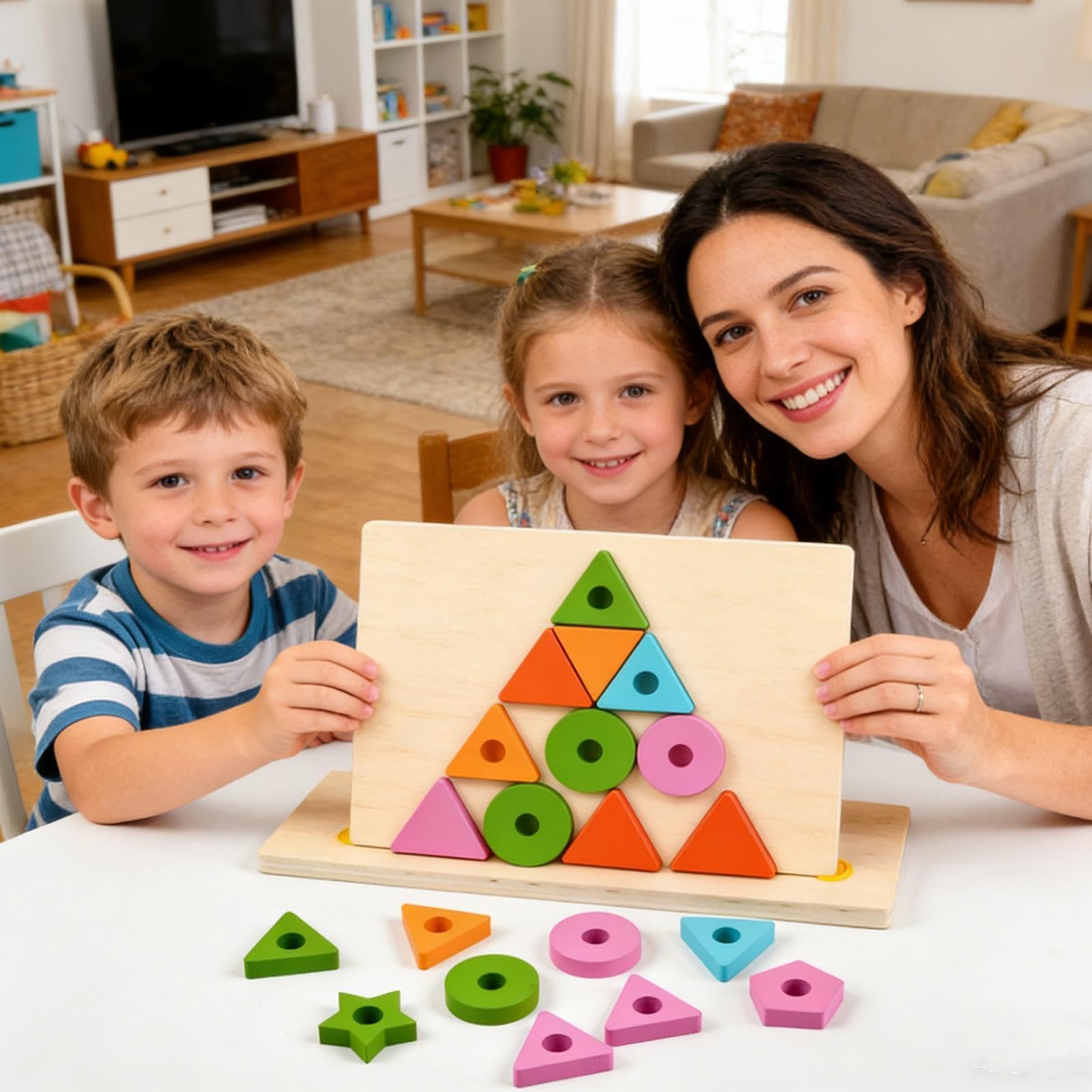 Jeux de Tri de Couleurs Sensoriels en Bois pour l'Éveil et l'Apprentissage en Maternelle - 8