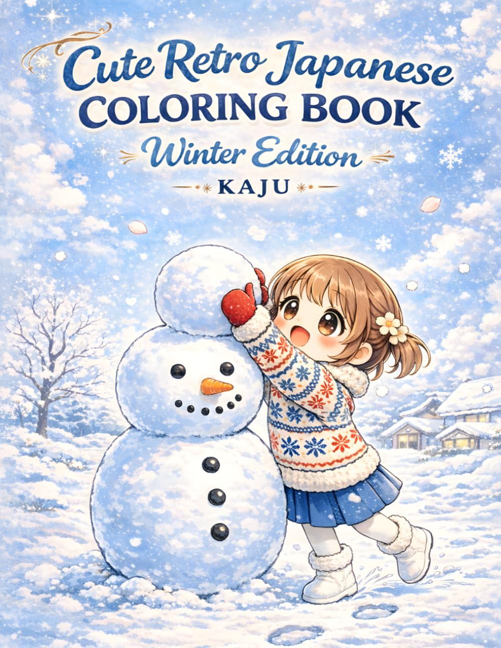 CUTE RETRO JAPANESE COLORING BOOK Winter Edition: Relaxing Chibi Scenes from Nostalgic Japan - Bold and Easy Designs for Adults (Cozy Chibi Coloring Book)
