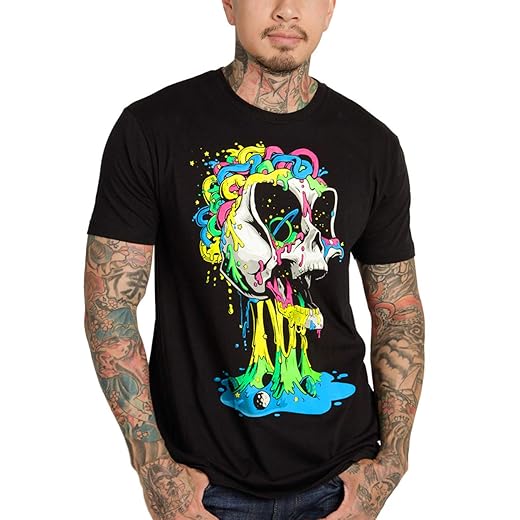 INTO THE AM Geisha's Charm Mens Graphic Tee - Cool Novelty Design Crewneck T Shirts for Guys (Black, Medium)