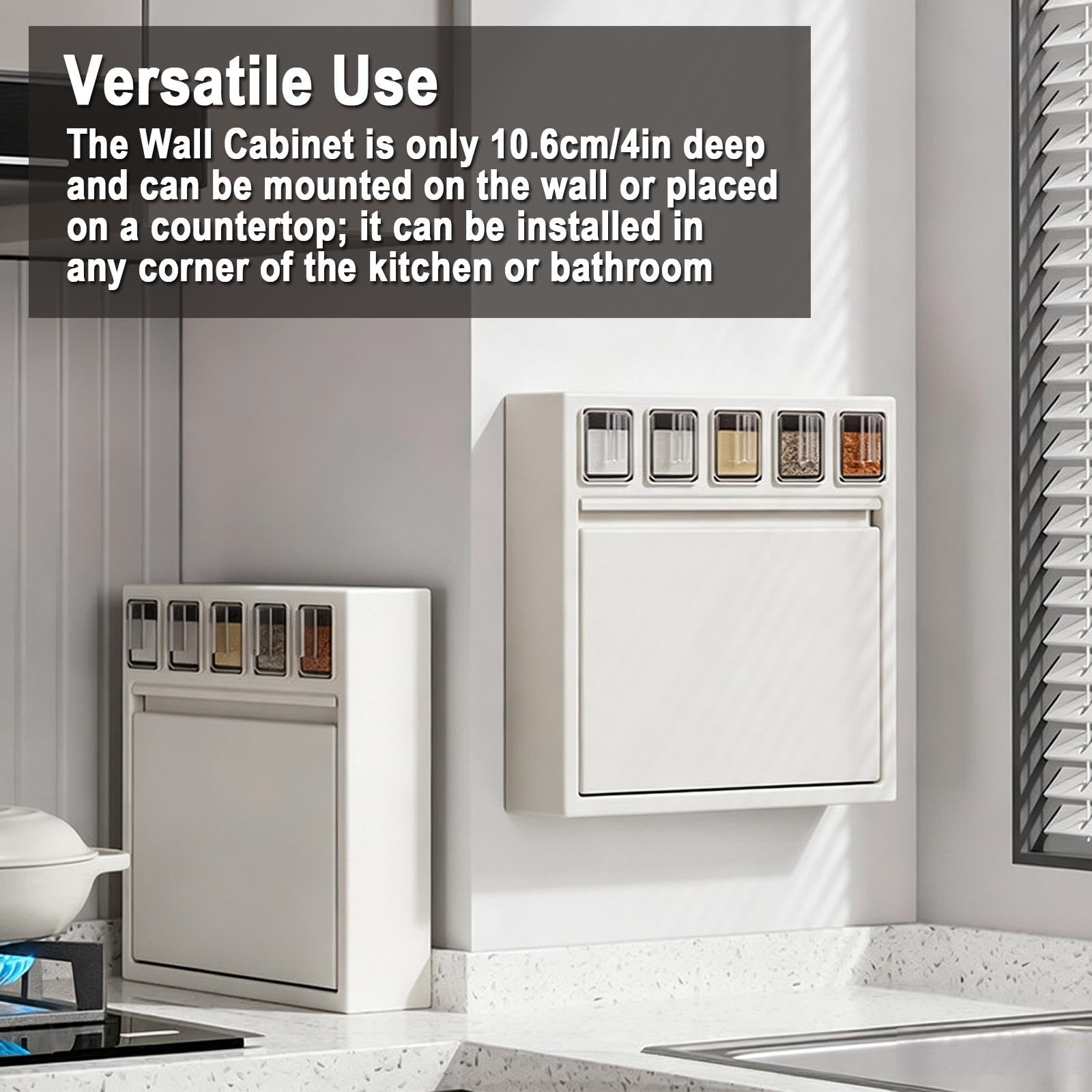Pensile Cucina, Acciaio al Carbonio Mobili Bagno Sospesi, Interna 30cm