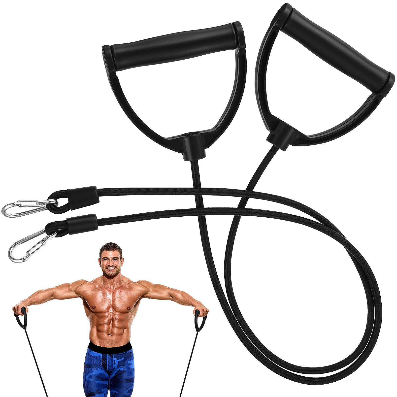 SEWACC 1 Pair of Stepper Resistance Bands with Handles – Fitness Exercise Cords for Mini Steppers, Home Workouts