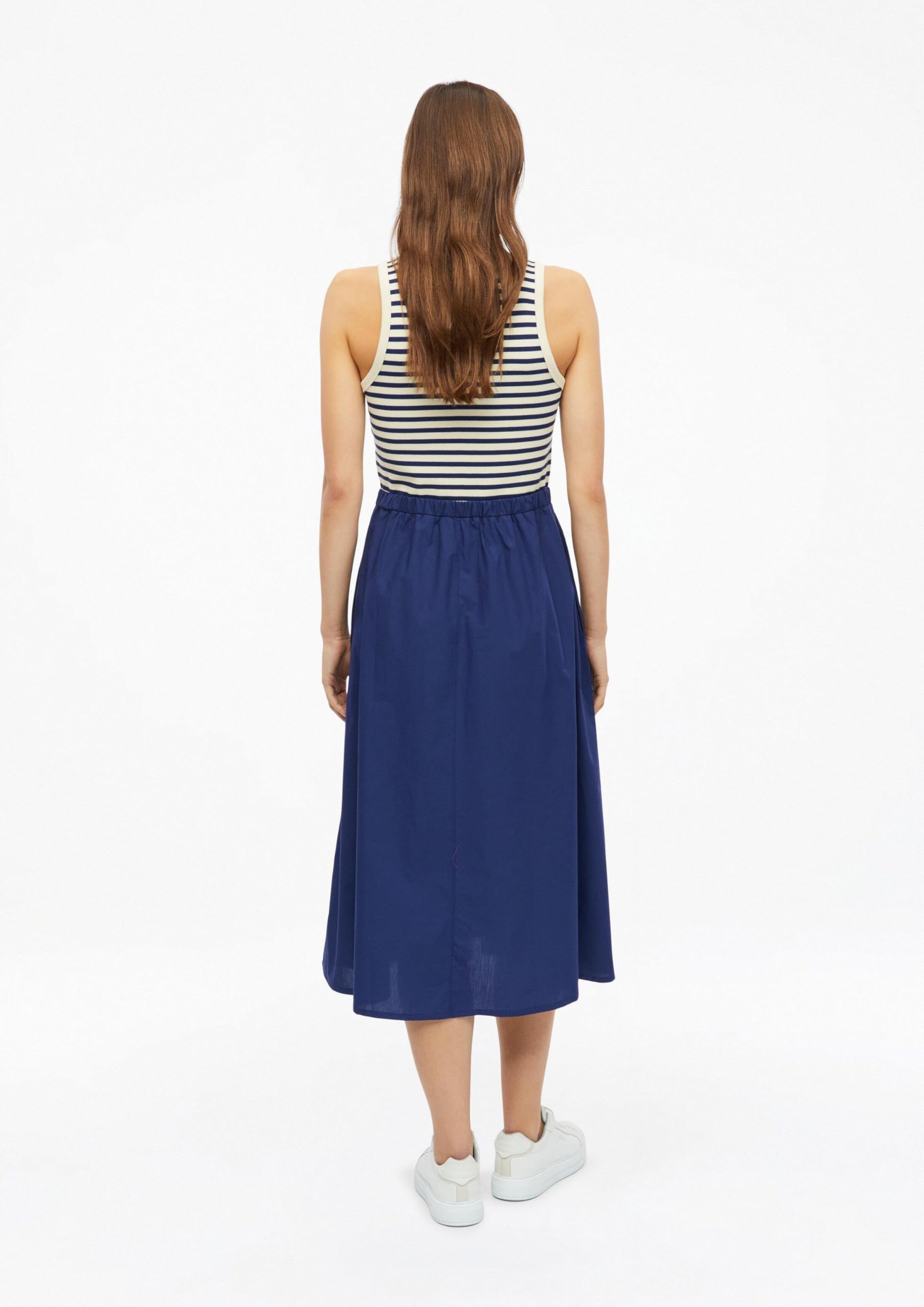 s.Oliver Damen Midi-Kleid – Regular Fit, ärmellos, Rundhalsausschnitt, Eingrifftaschen mit Elastikbund