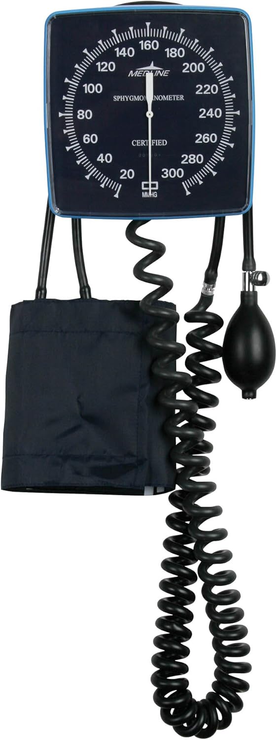 Medline Wall-Mounted Aneroid Blood Pressure Monitor for Adults, Delivers Precise Readings, User-Friendly Design