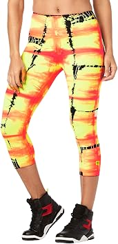 Zumba Dance Fitness Compression Pants Workout Print Capri Leggings for Women