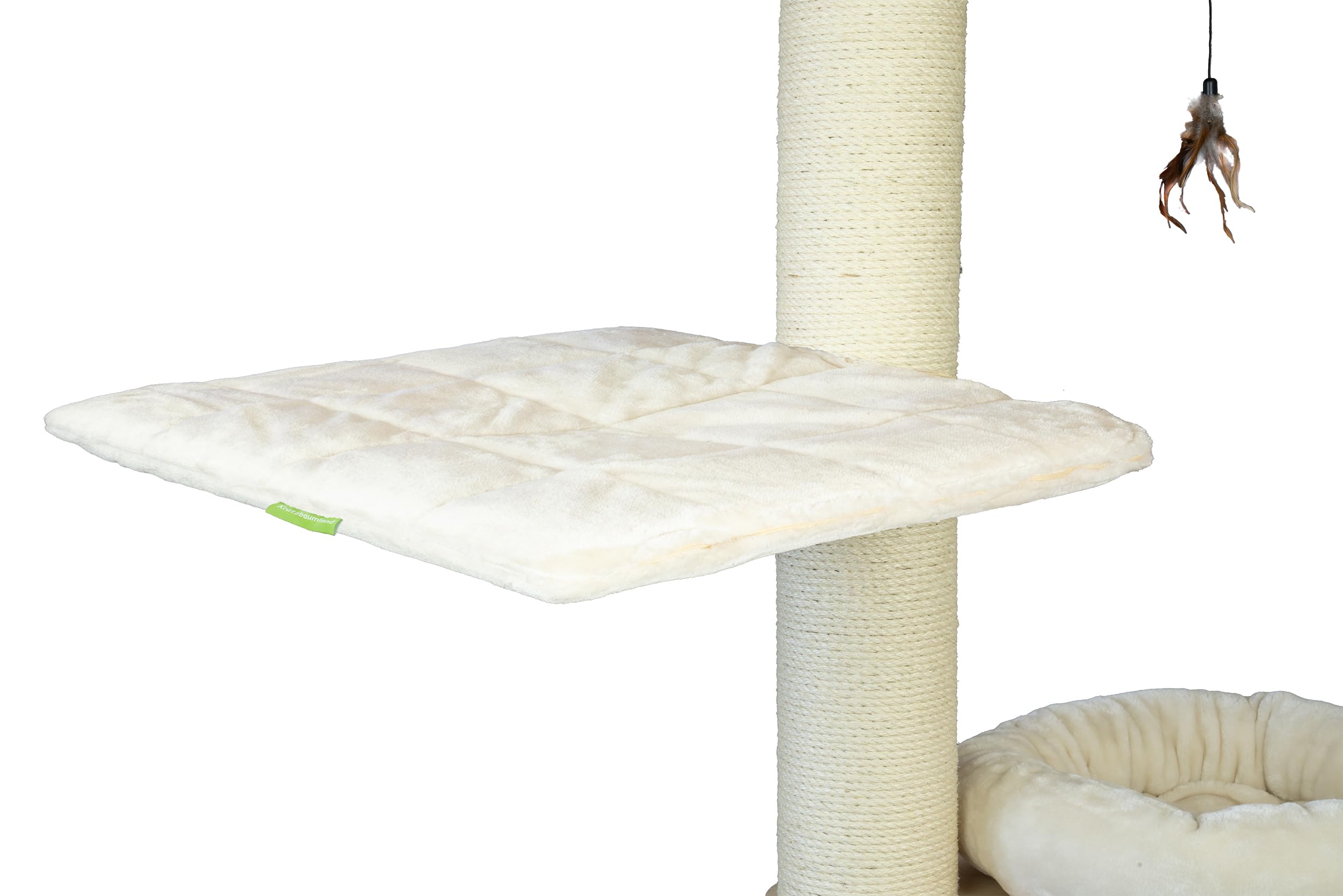 Kratzbaumland Ersatzbezug passend für Natural Paradise Liegemulde eckig Ersatzteil (1 Stück)(Creme - Edelplüsch)